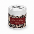 30g tin of mother matcha with a white lid, cream and black tortoise shell wrap, red label